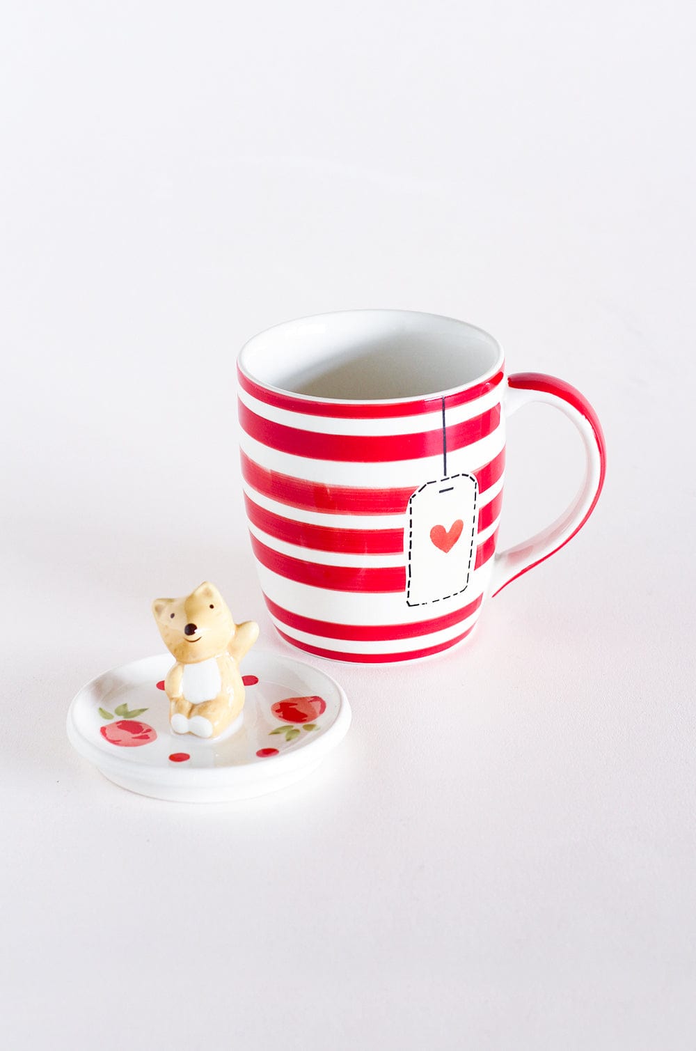  Tea Time Handpainted Mug With Lid - Tea Time Bunny Handpainted Mug With Lid - The Wishing Chair 