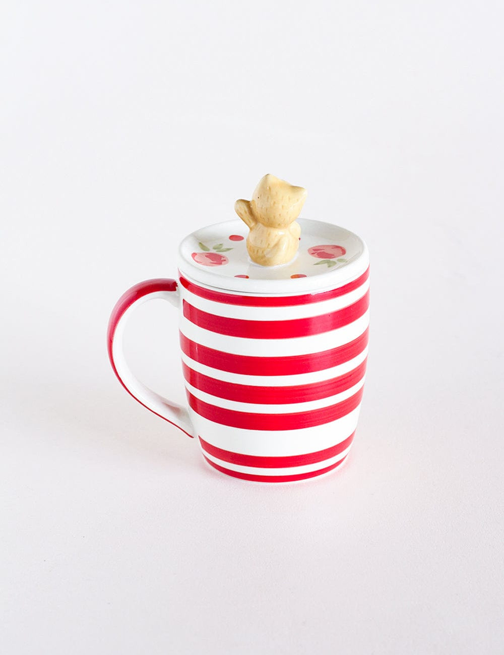  Tea Time Handpainted Mug With Lid - Tea Time Bunny Handpainted Mug With Lid - The Wishing Chair 