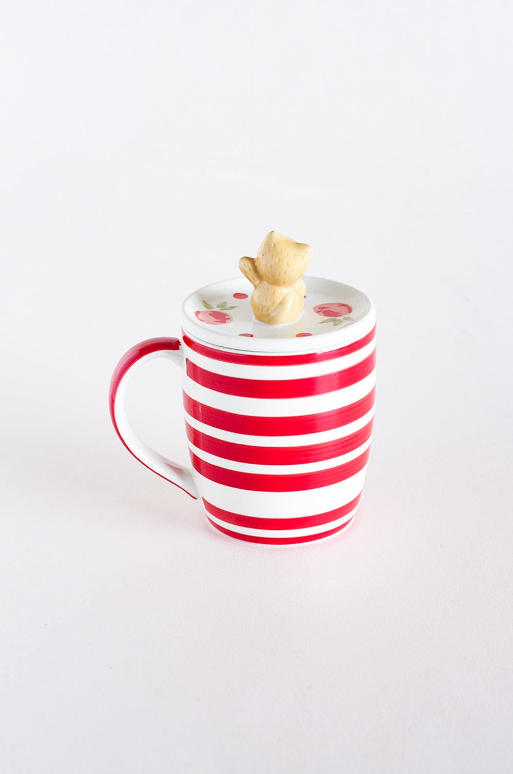  Tea Time Handpainted Mug With Lid - Tea Time Bunny Handpainted Mug With Lid - The Wishing Chair 