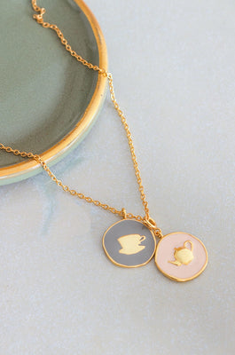  Teacup & Kettle Pendants with Gold Plated Necklace - Teacup & Kettle Pendants with Gold Plated Necklace - The Wishing Chair 