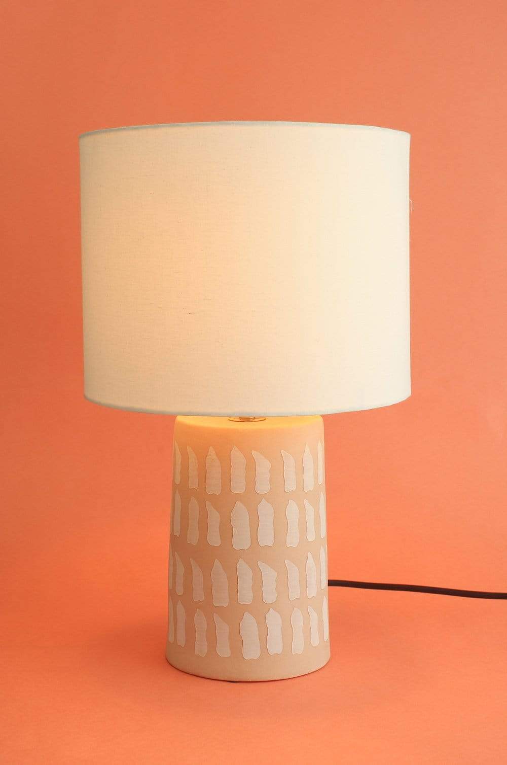 Terracotta Goya Polka Dot Ceramic Lamp With Lampshade