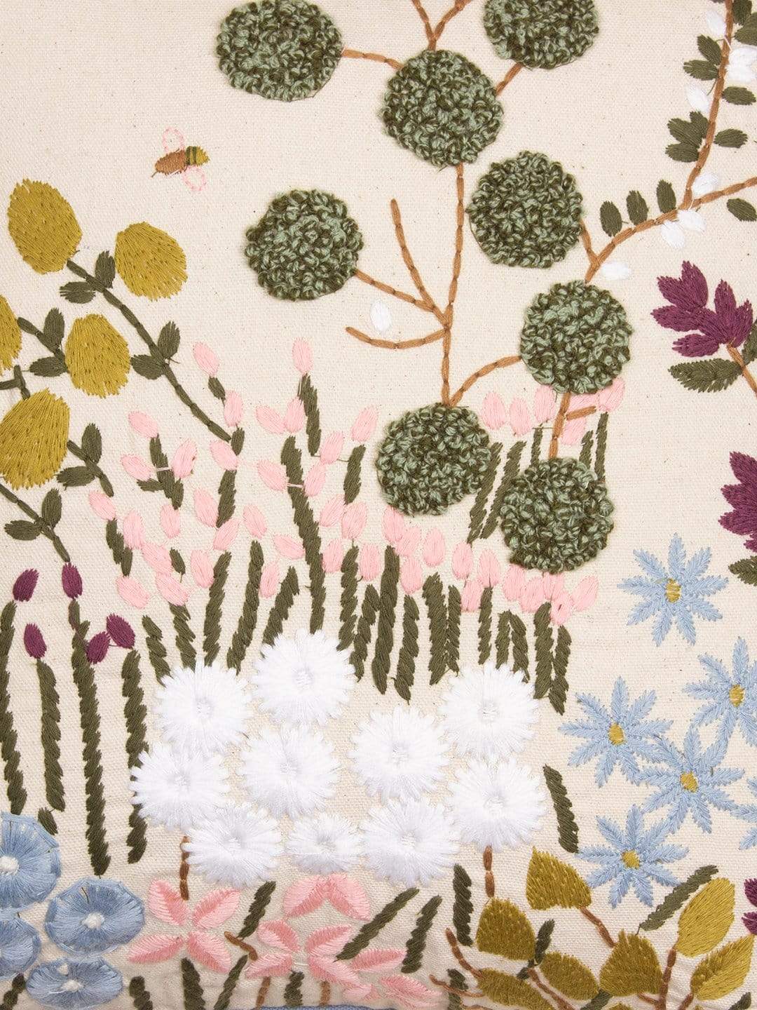 Gardenia Embroidered Cushion Cover