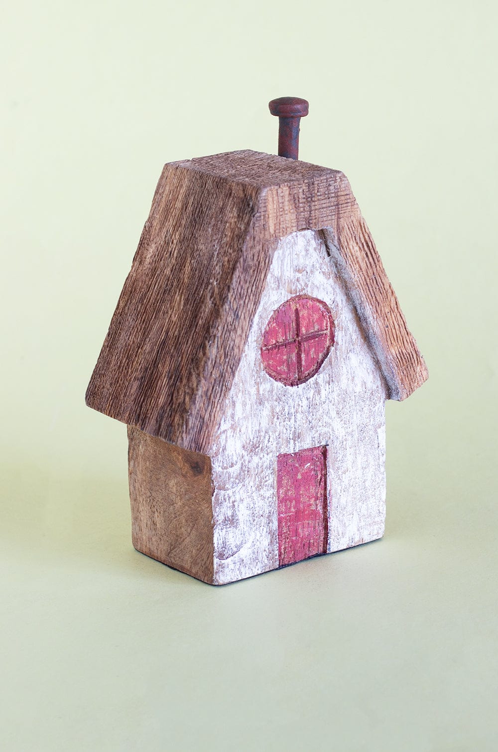 Tiny Homes Wooden Paperweight - White
