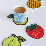   Tropical Goodness Hand Embroidery Beaded Coasters -Set of 4 - Tropical Goodness Hand Embroidery Beaded Coasters -Set of 4 - The Wishing Chair  - Tropical Goodness Hand Embroidery Beaded Coasters -Set of 4 - The Wishing Chair 