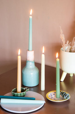  Verde Ombre Tapered Candles - set of 6 - Verde Ombre Tapered Candles - set of 6 - The Wishing Chair 