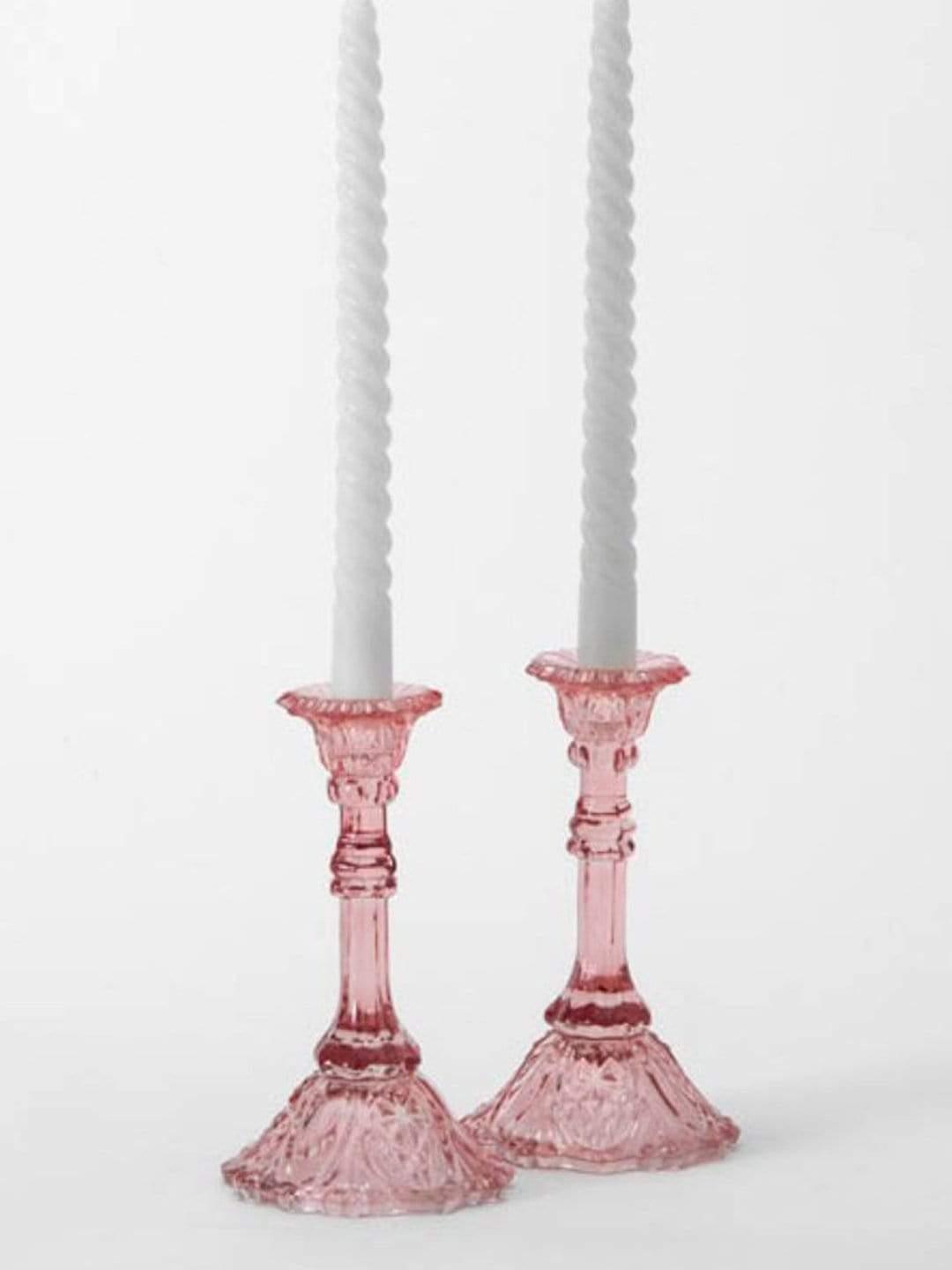 Vintage Recyled Glass Candle Holders - Tall - Set Of 2 - The Wishing Chair