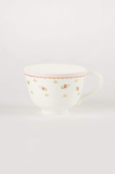 Vintage Rose Tea Cup & Saucer Set of 6 - Blossom Pink