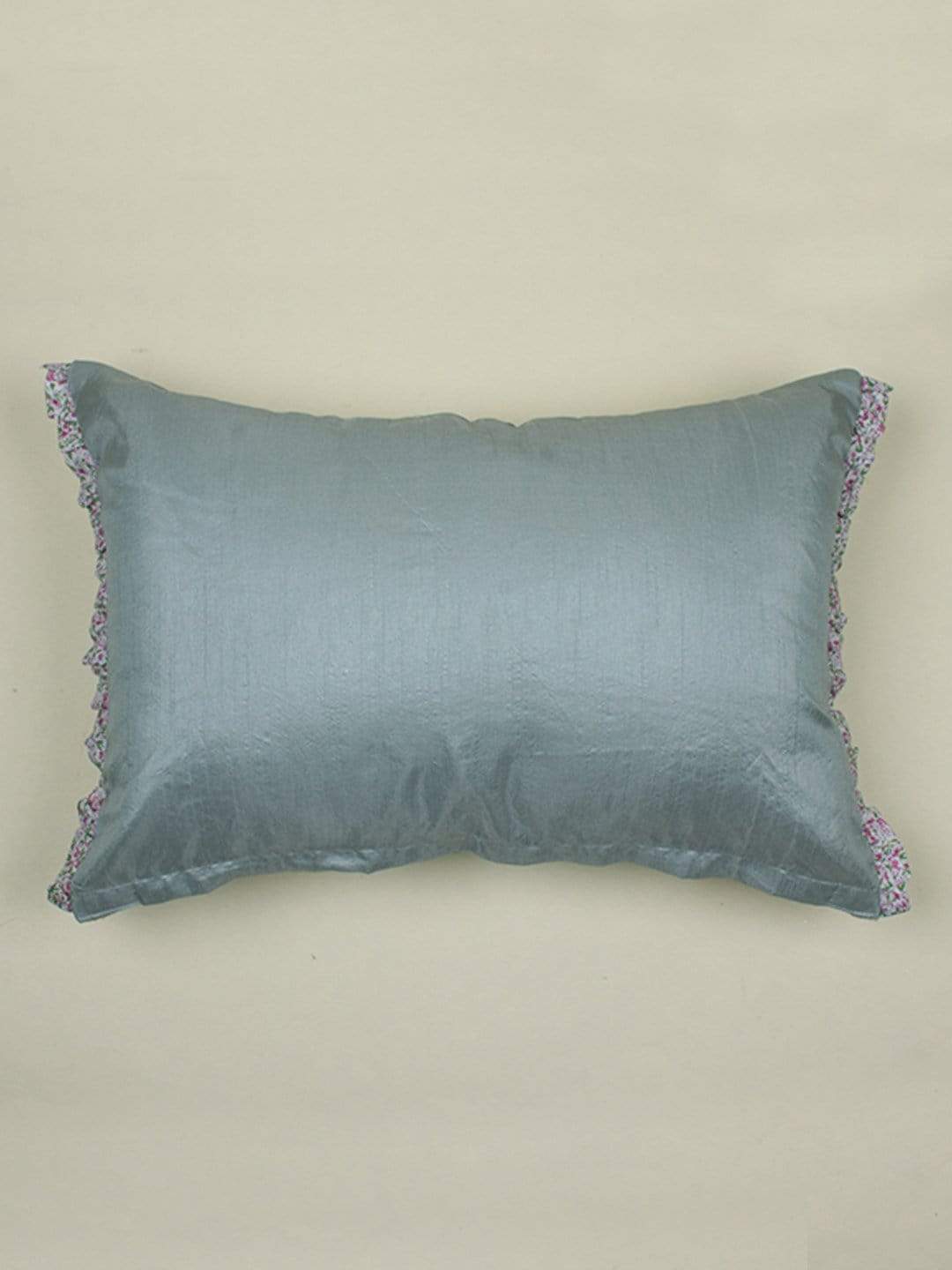 Lila Hand Embroidered Cushion Cover- Grey