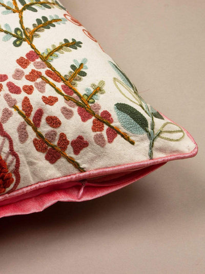 Wallflowers Embroidered Cushion Cover