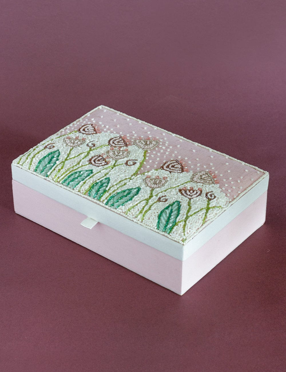  Wildflowers Beaded Jewellery Box - Wildflowers Beaded Jewellery Box - The Wishing Chair 