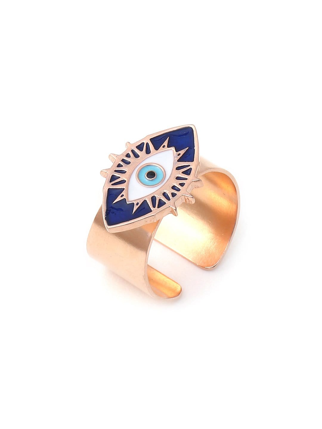 AZGA Evil Eye Adjustable Ring - Rose Gold