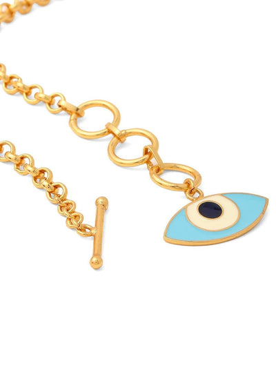 AZGA Evil Eye Toggle Neck Chain - Gold