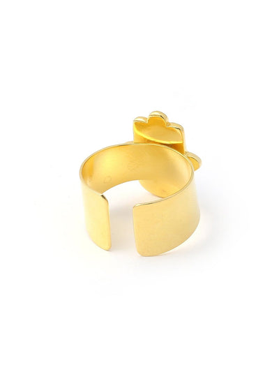 AZGA Hamsa Hand Adjustable Ring - Gold