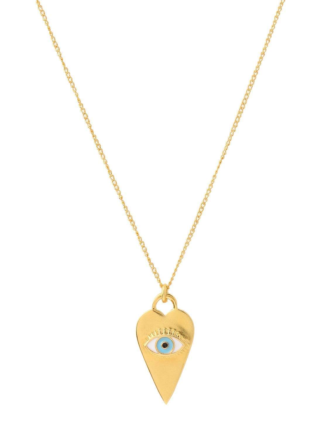 AZGA Heart Eye Neck Chain- Gold