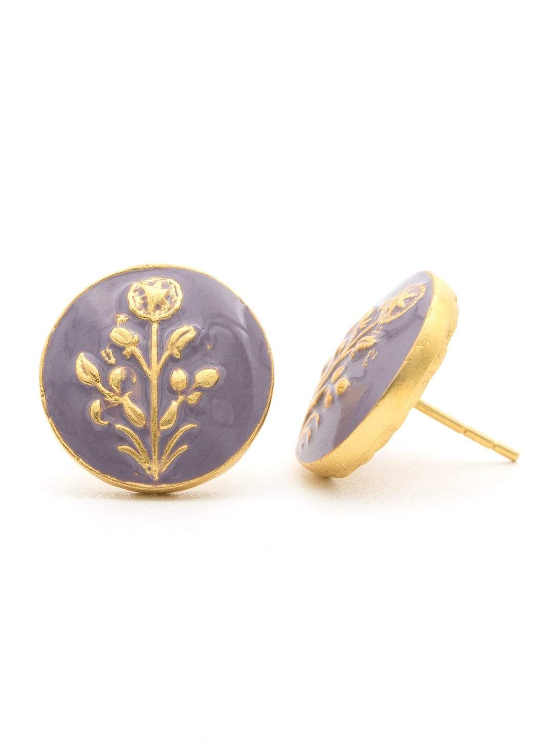 AZGA Hibiscus Lavender Earrings