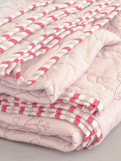 Blush Trellis Quilted Bedcover