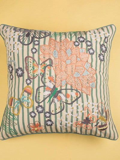 Butterfly Stripes Cushion Cover