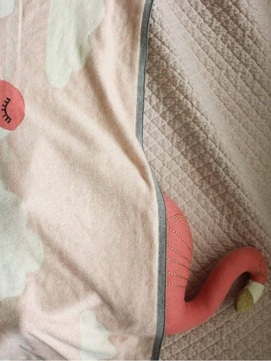 Flamingo Knitted Cotton Baby Blanket - The Wishing Chair