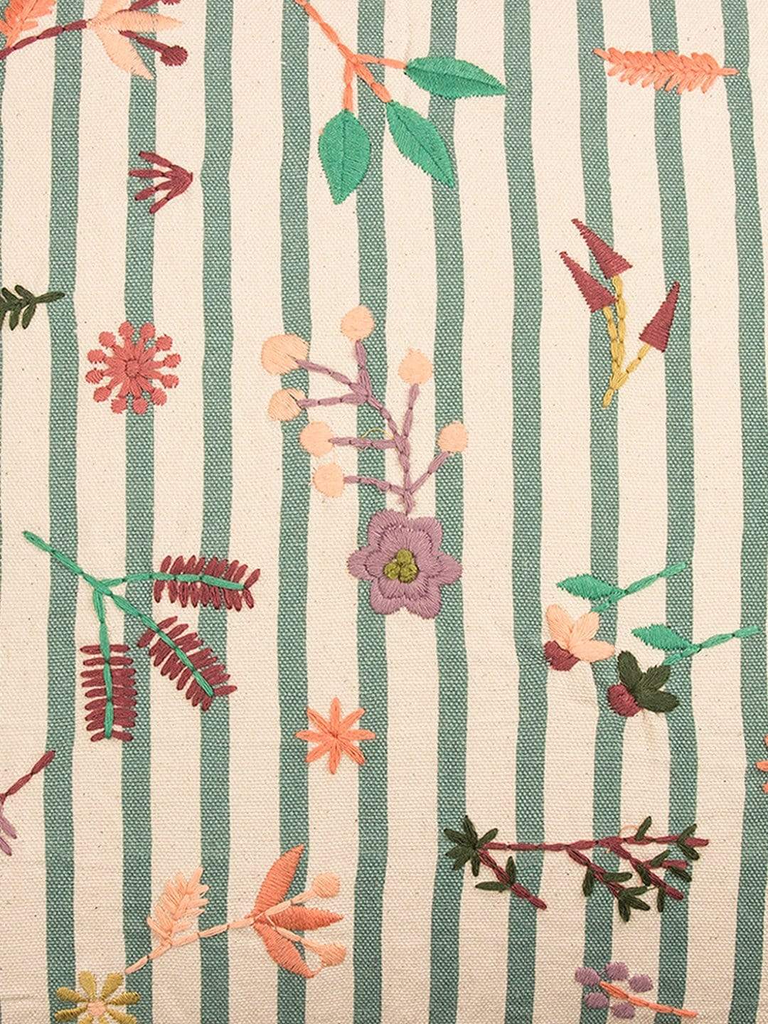 Floral Stripes Cushion Cover