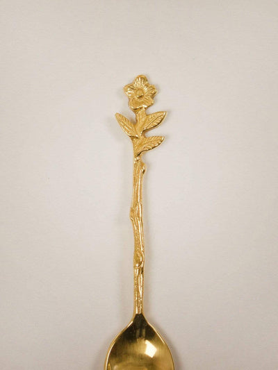 Flower Dessert Spoon Gold- Set of 6