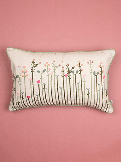 Grass is Green Embroidered Cushion Cover