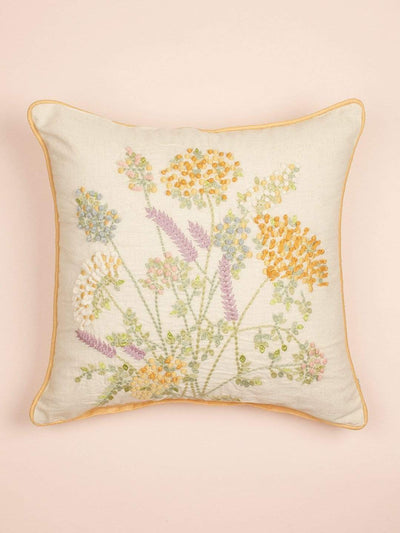 Lavender Embroidered Cushion Cover