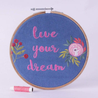 Live Your Dream Wall HoopsMaterial: Embroidered Fabric with Wooden Frame
Dimensions: 8.5 Dia inches

Keep away from dust and moisture.

Our products are handmade, one piece at a time, and theDream Wall Hoops