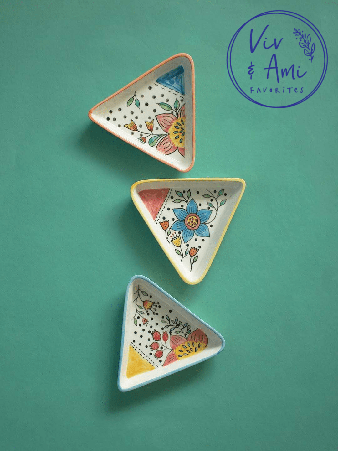 Ocean Song Triangle Plates- Set of 3