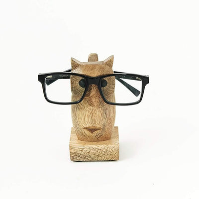 Owlie Glasses HolderMaterial: Mango Wood
Dimensions: 2.25"L x 2.2.5"W x 5.5"H

 Owlie Glasses Holder