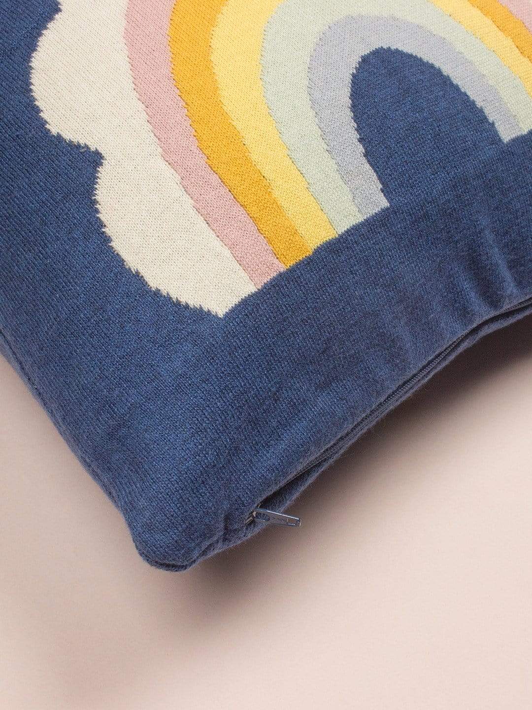 Rainbow Knitted Cotton Cushion Cover