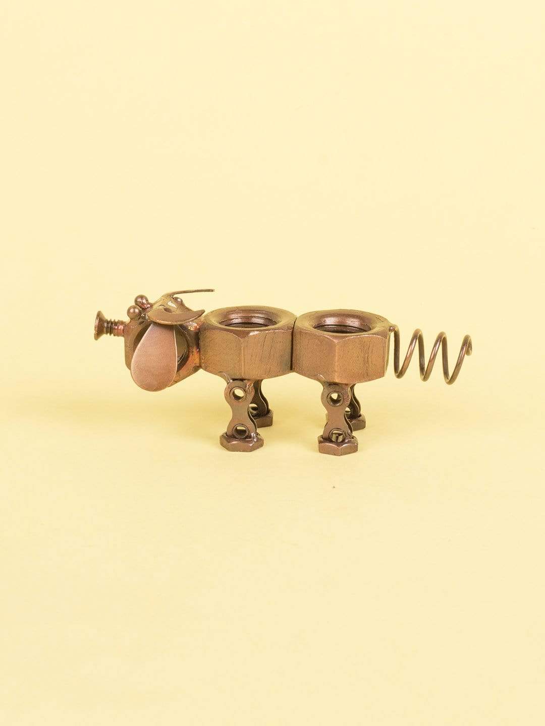 Recycled Decorative Cow- Copper Antique