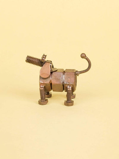 Recycled Decorative Dog- Copper Antique