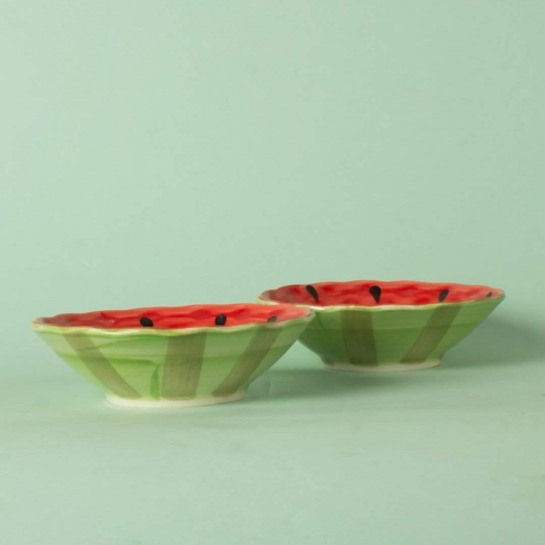 Watermelon Handpainted Ceramic Bowls - Set Of 2 - The Wishing Chair