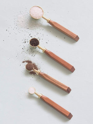  Wooden Handle Measuring Spoons- Set Of 4 - Wooden Handle Measuring Spoons- Set Of 4 - The Wishing Chair 