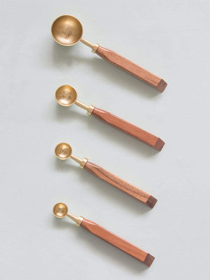  Wooden Handle Measuring Spoons- Set Of 4 - Wooden Handle Measuring Spoons- Set Of 4 - The Wishing Chair 