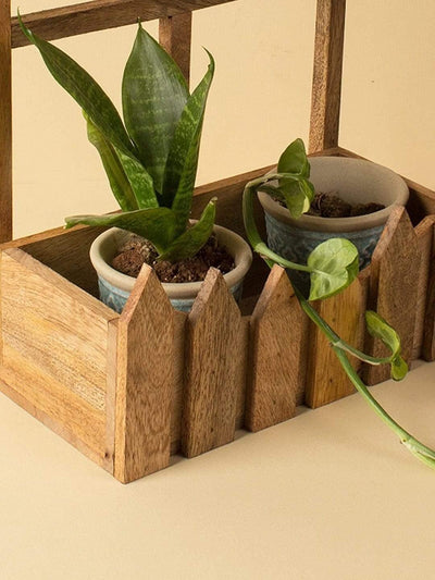 Wooden Hut Planter HolderMaterial: Wood &amp; Aluminium
Dimensions: 8.9 L Inchx 4.9 W Inchx 12 H Inch

Always wipe up moisture promptly and dry with a soft cloth. Avoid dragging sharp or rouWooden Hut Planter HolderThe Wishing Chair
