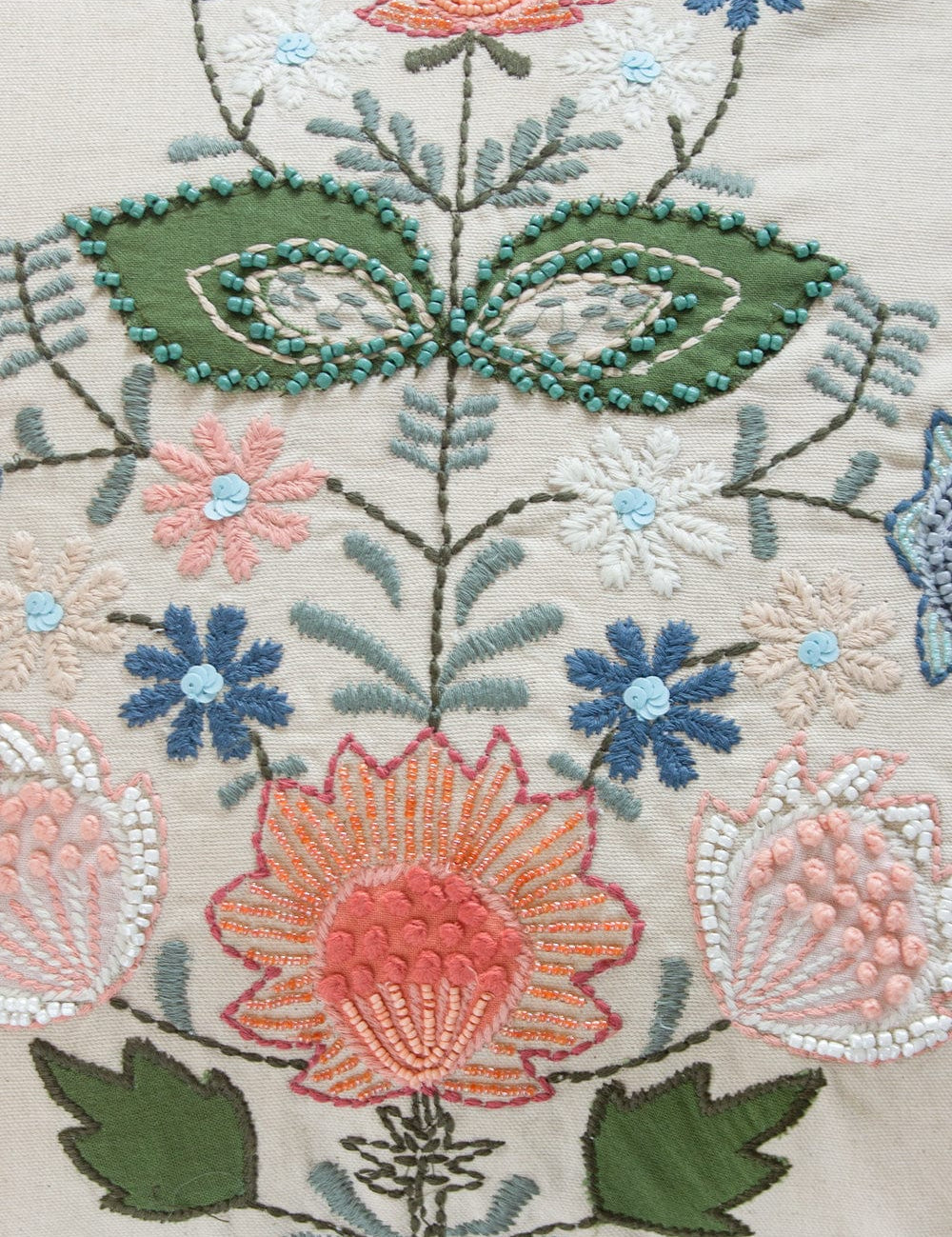  Yara Embroidered Cushion Cover 18" X 18" - Yara Embroidered Cushion Cover 18" X 18" - The Wishing Chair 