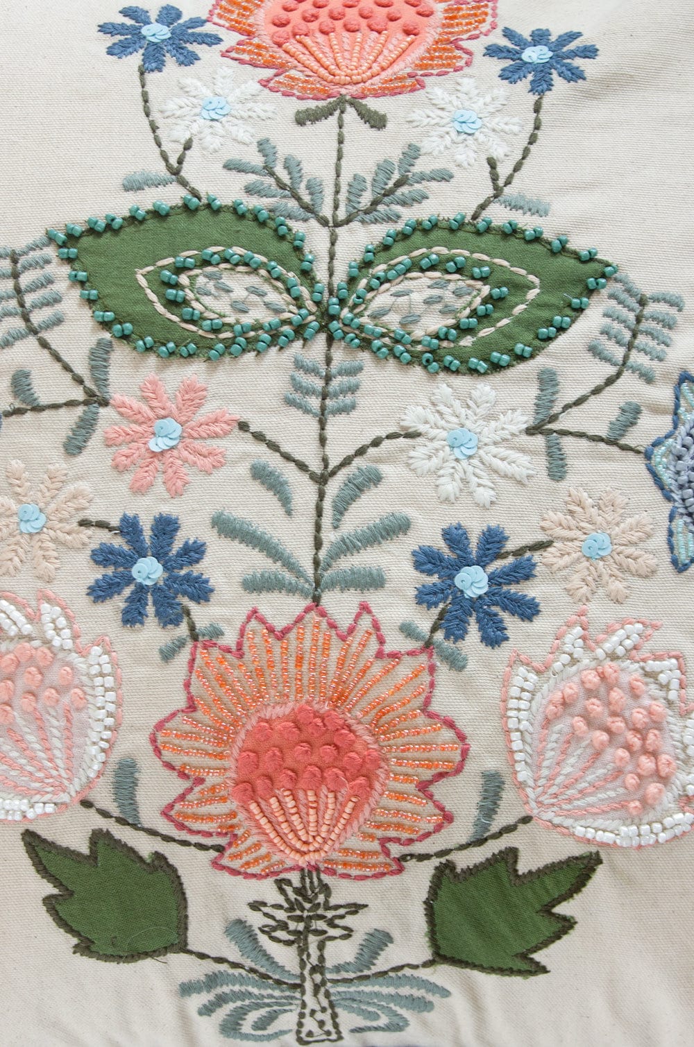  Yara Embroidered Cushion Cover 18" X 18" - Yara Embroidered Cushion Cover 18" X 18" - The Wishing Chair 