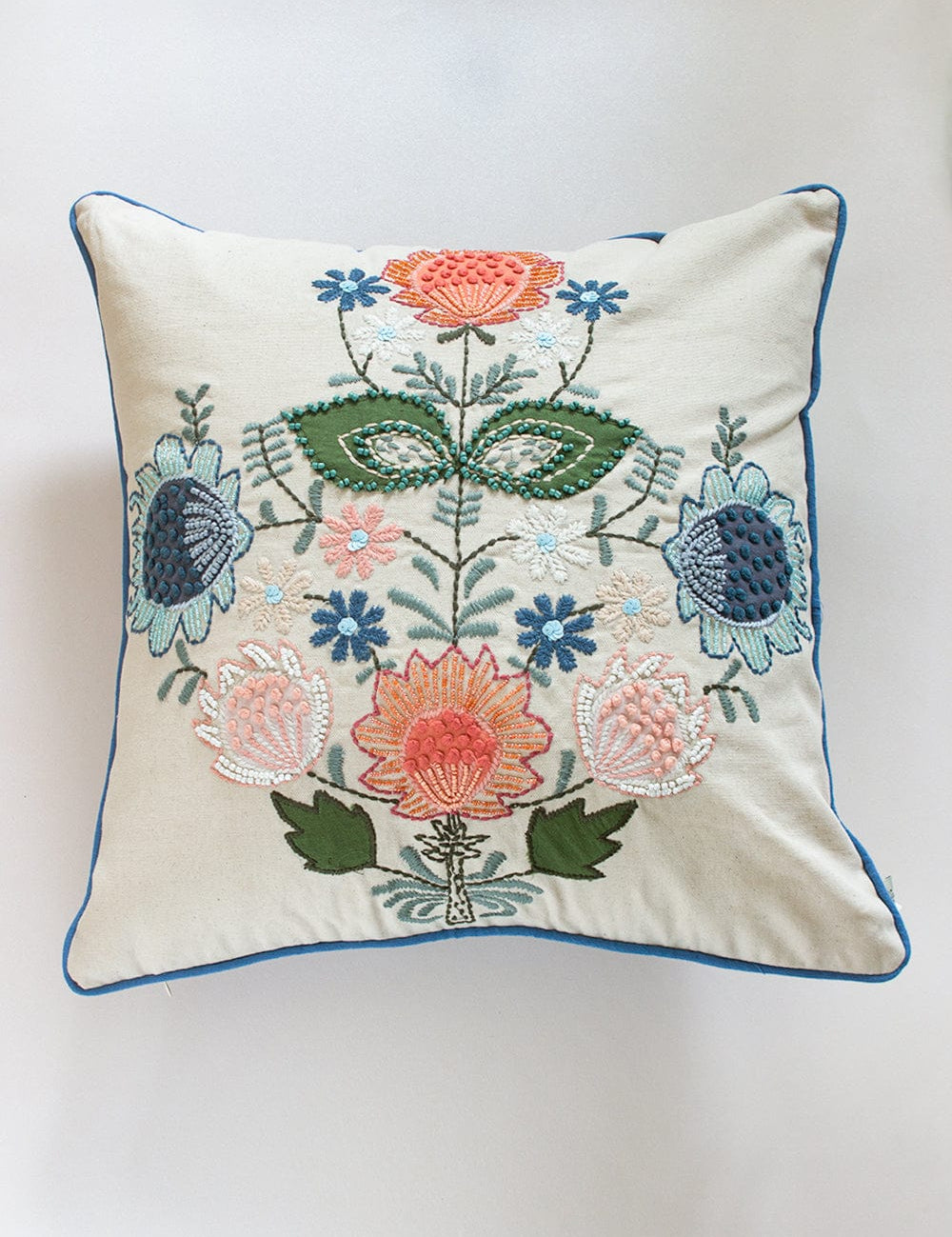 Yara Embroidered Cushion Cover 18" X 18" - Yara Embroidered Cushion Cover 18" X 18" - The Wishing Chair 